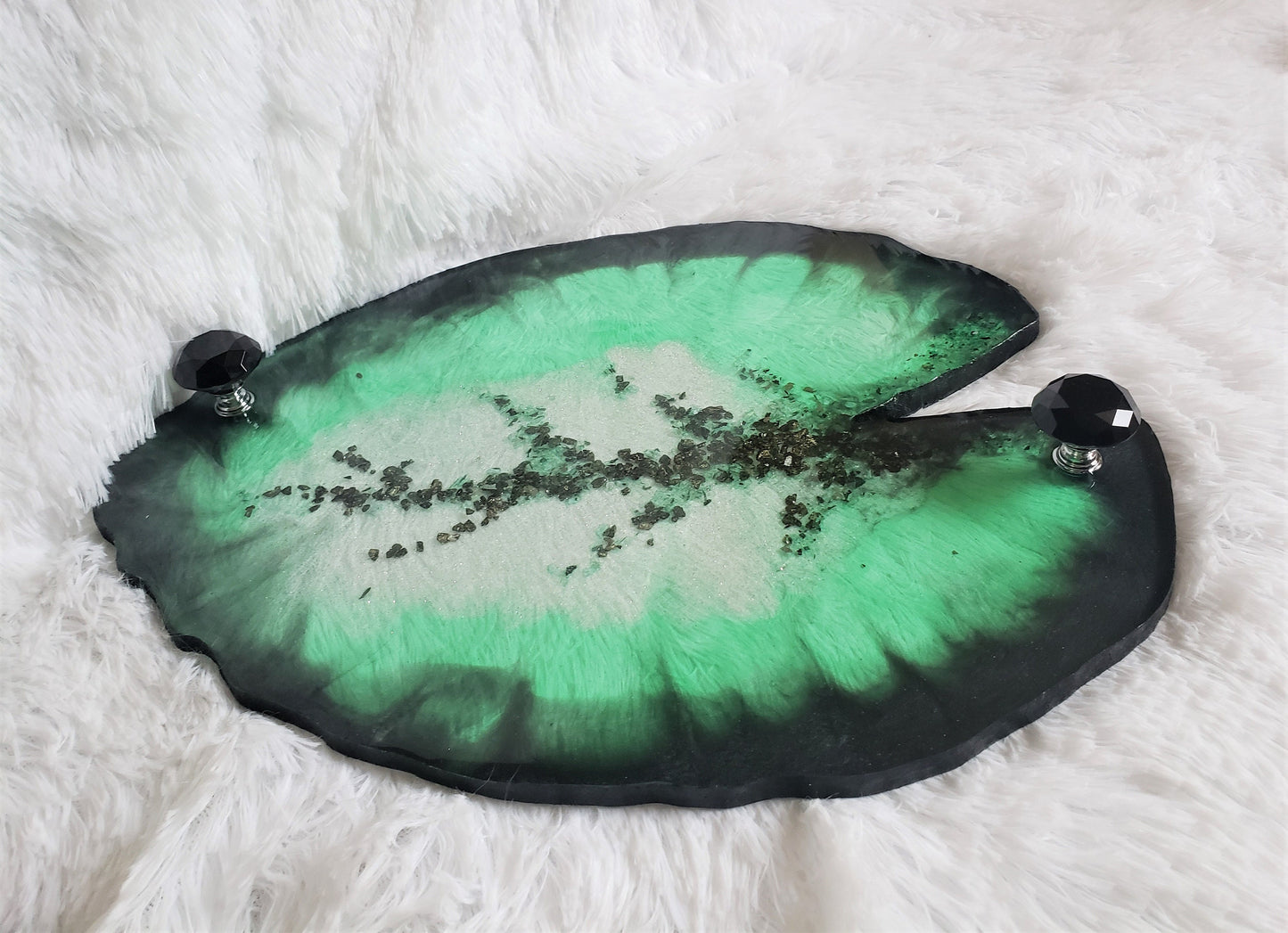 Geode resin vanity tray. Agate square shape tray with handles. Perfect home accent or housewarming gift. Jewelry storage