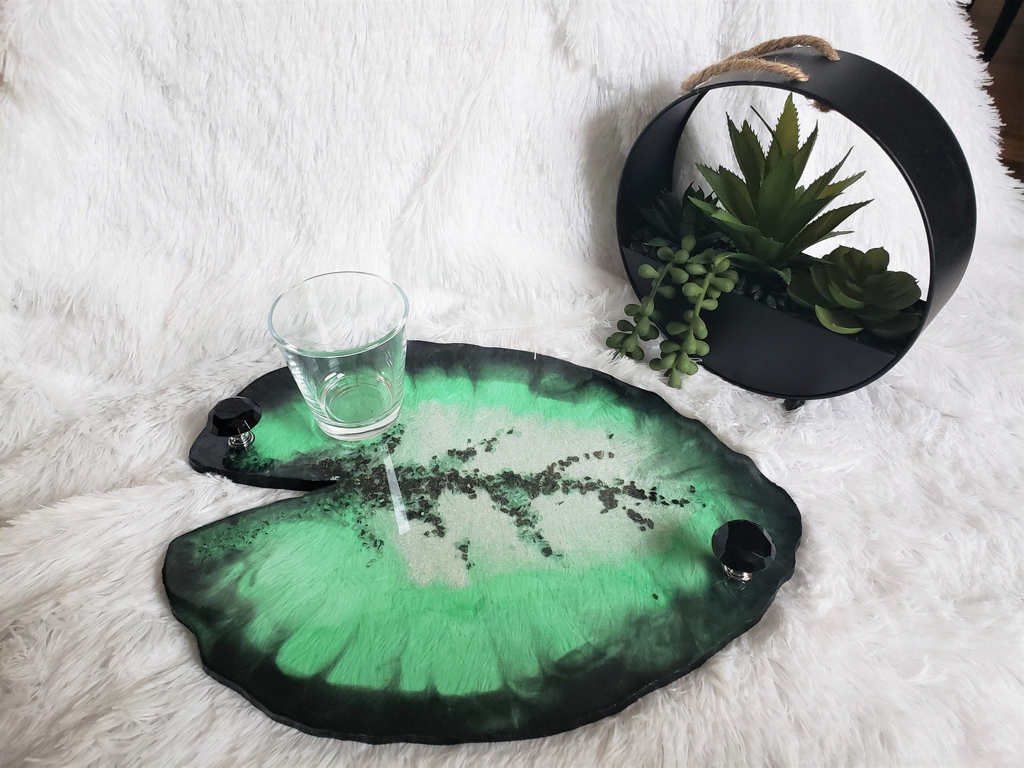 Geode resin vanity tray. Agate square shape tray with handles. Perfect home accent or housewarming gift. Jewelry storage