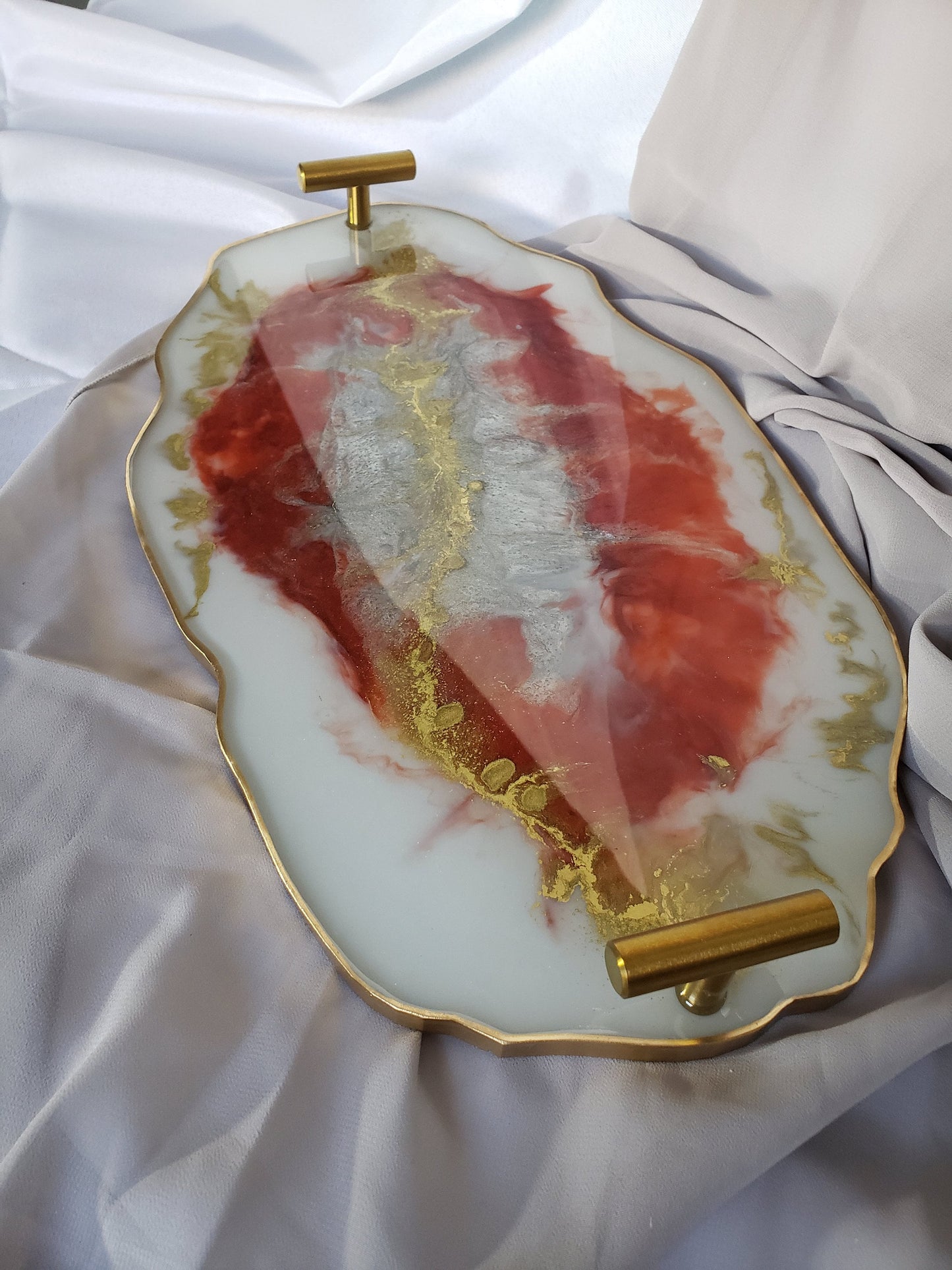 Serving tray. Agate geode shape tray multi use platter . Home décor or mantel art, Candle or jewelry tray. Housewarming, wedding gift