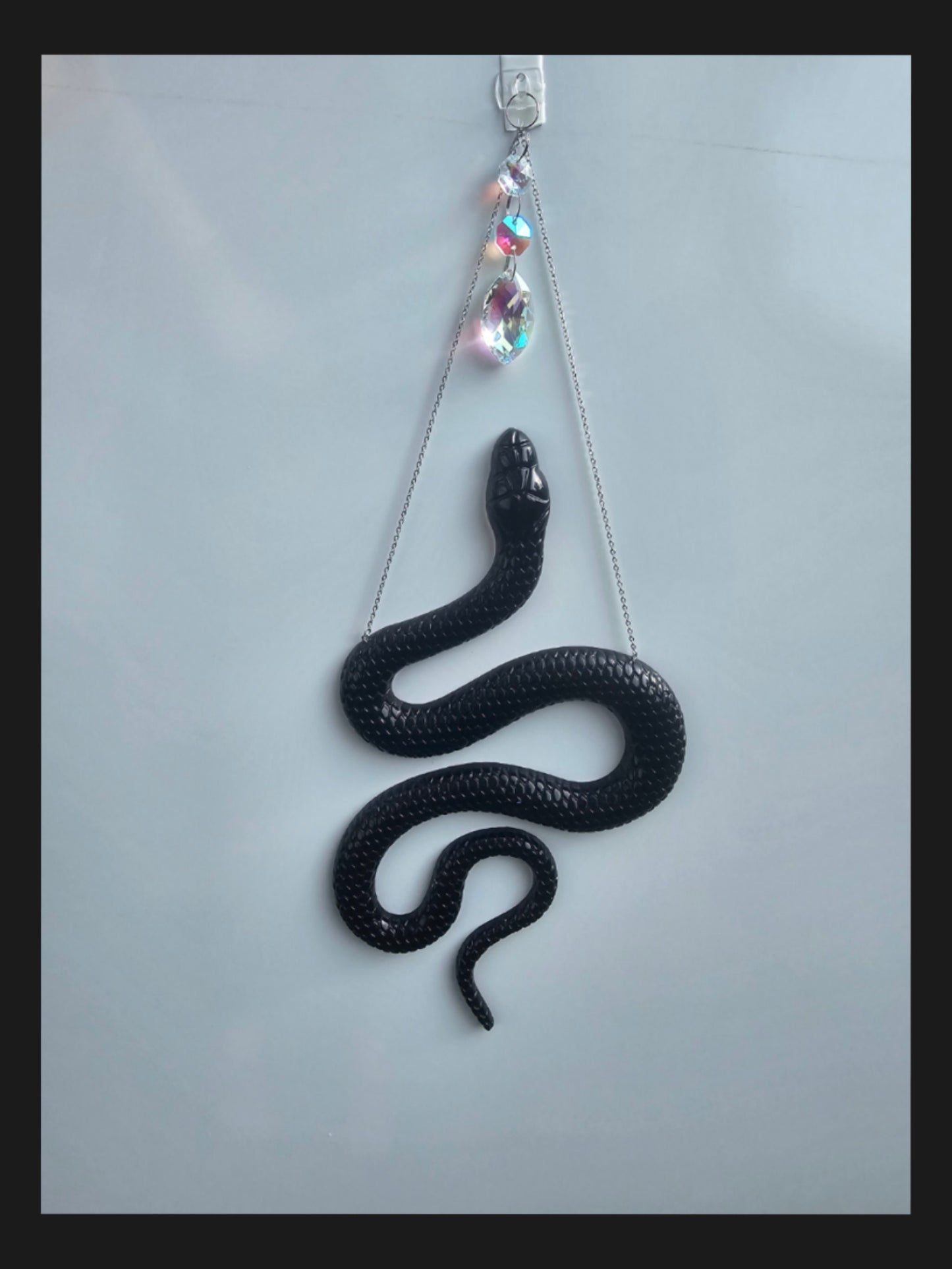 Snake wall art. Serpent wall sun catcher. Witchy art, ritual decor. Witch craft gift.